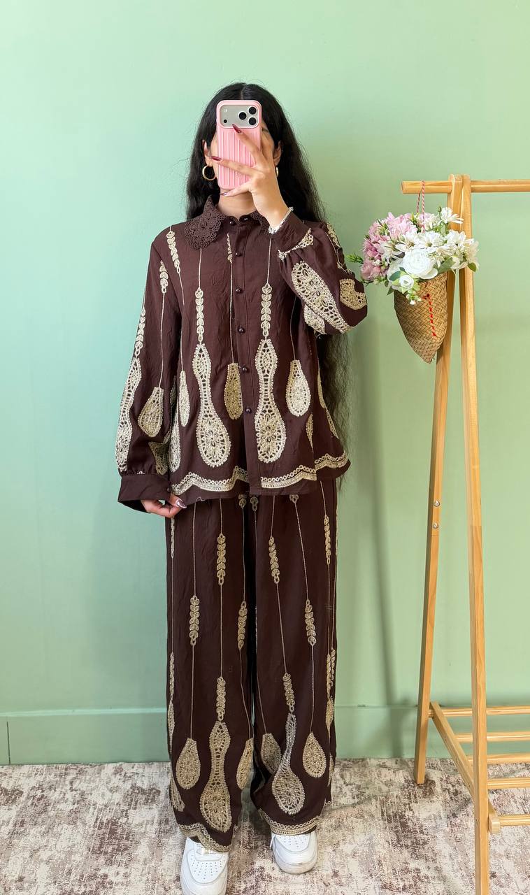 شومیز شلوار گلدوزی 9246-05