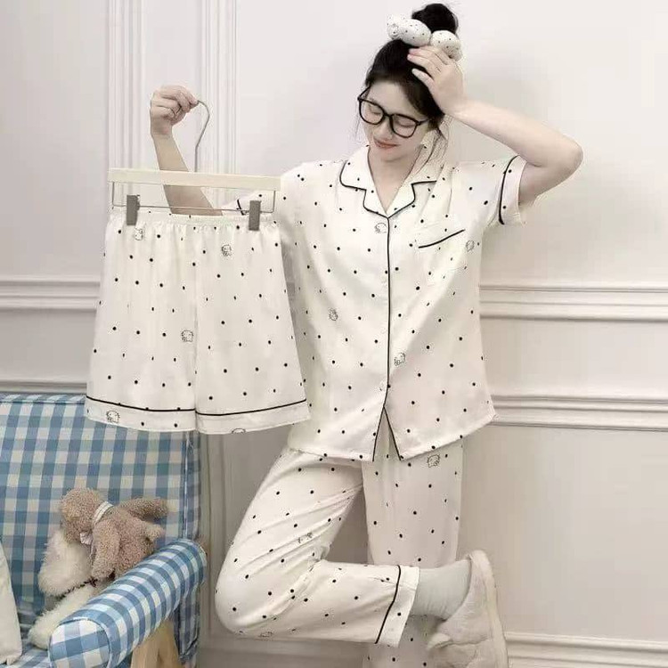 ست سه تیکه زنانه و دخترانه وارداتی (بلوز+شلوار+شورتک)
