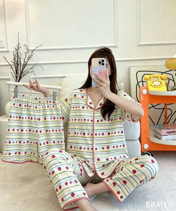 ست سه تیکه زنانه و دخترانه وارداتی (بلوز+شلوار+شورتک)